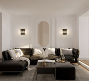 Glacier 2 Light 9.5" Wall Sconce in Matte Black in a room setting