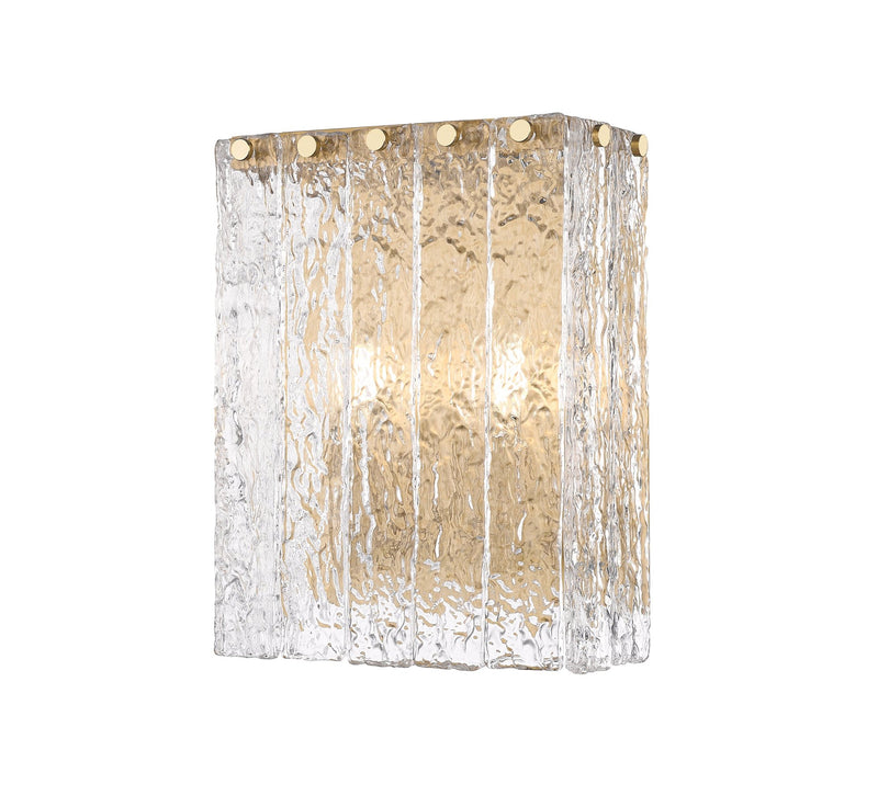 Glacier 2 Light 9.5" Wall Sconce in Modern Gold