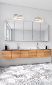 Glacier 2 Light 15" Vanity in Brushed Nickel in a room setting