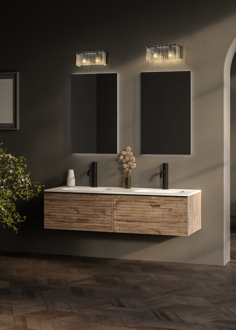 Glacier 2 Light 15" Vanity in Matte Black in a room setting