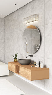 Glacier 3 Light 24" Vanity in Brushed Nickel in a room setting