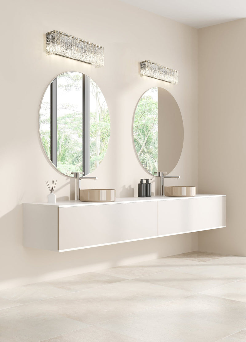 Glacier 3 Light 24" Vanity in Chrome in a room setting