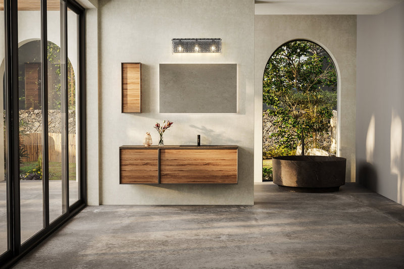 Glacier 3 Light 24" Vanity in Matte Black in a room setting