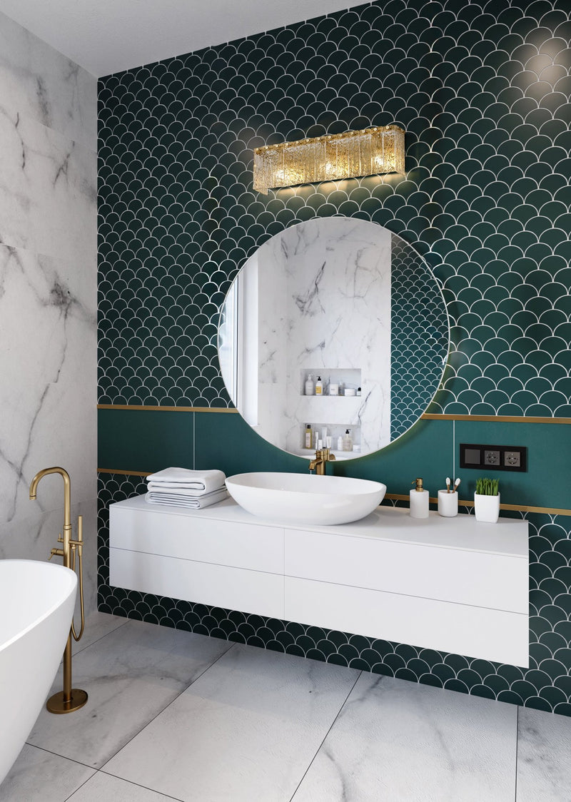 Glacier 3 Light 24" Vanity in Modern Gold in a room setting