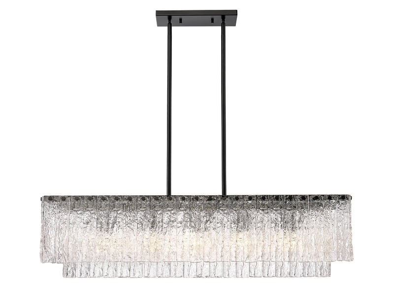 Glacier 5 Light 42.75" Linear Pendant in Matte Black