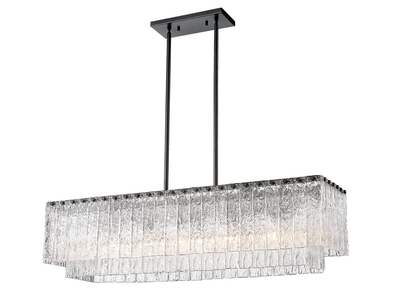 Glacier 5 Light 42.75" Linear Pendant in Matte Black