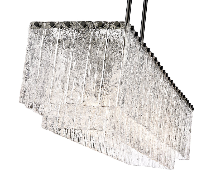 Glacier 5 Light 42.75" Linear Pendant in Matte Black