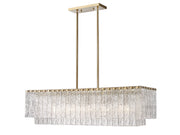 Glacier 5 Light 42.75" Linear Pendant in Modern Gold