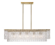 Glacier 5 Light 42.75" Linear Pendant in Modern Gold