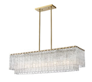 Glacier 5 Light 42.75" Linear Pendant in Modern Gold