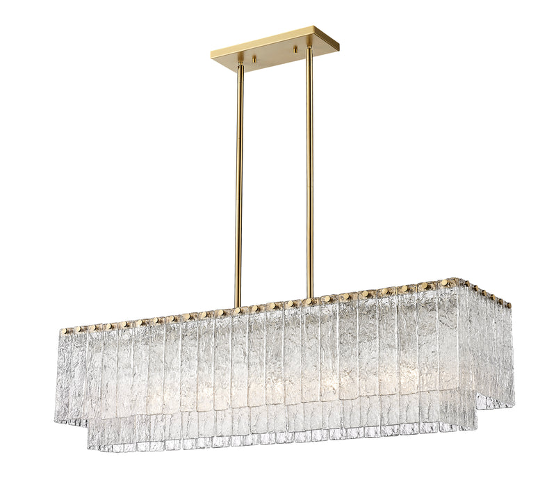 Glacier 5 Light 42.75" Linear Pendant in Modern Gold