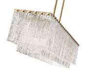 Glacier 5 Light 42.75" Linear Pendant in Modern Gold
