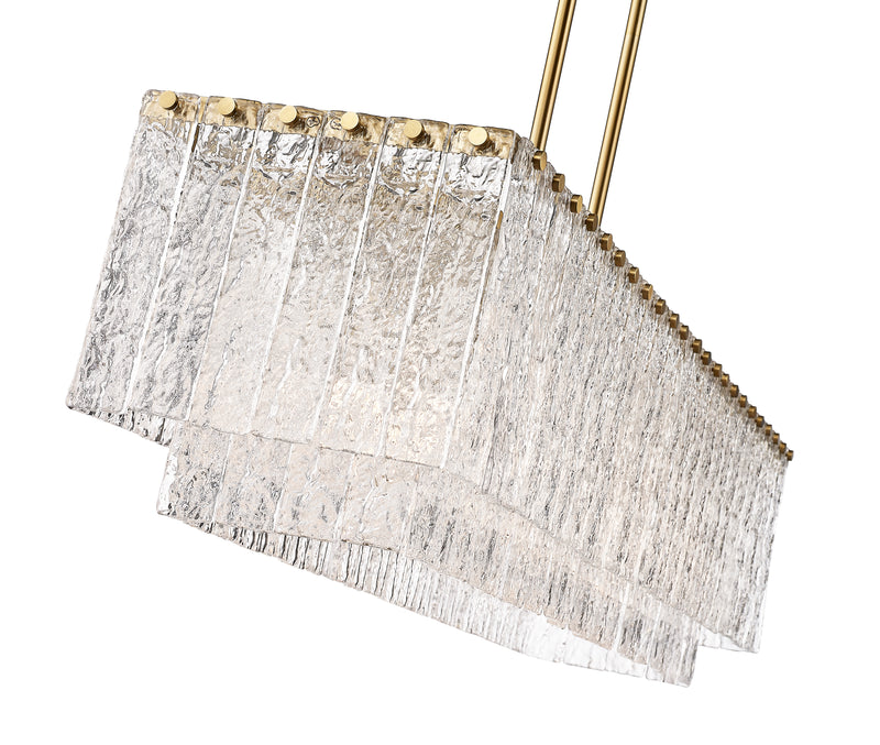 Glacier 5 Light 42.75" Linear Pendant in Modern Gold