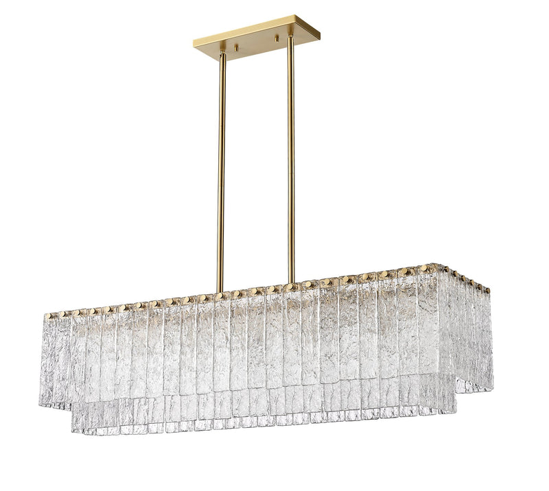 Glacier 5 Light 42.75" Linear Pendant in Modern Gold