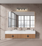 Glacier 4 Light 31.25" Vanity in Matte Black in a room setting