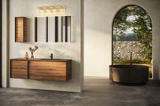 Glacier 4 Light 31.25" Vanity in Modern Gold in a room setting
