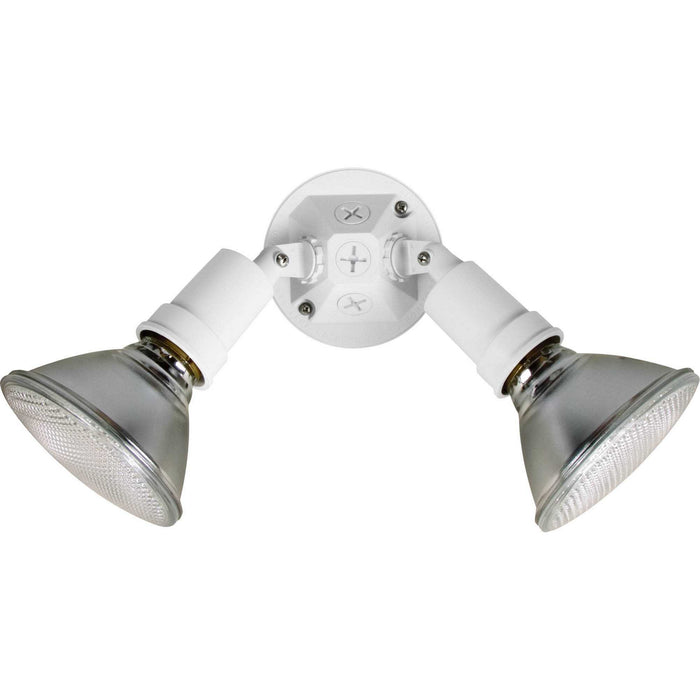 Par Lampholder Two Light Adjustable Swivel Flood Light in White