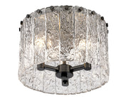 Glacier 3 Light 12.5" Flush Mount in Matte Black