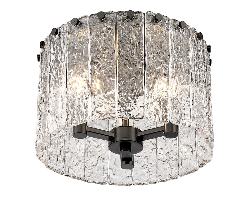 Glacier 3 Light 12.5" Flush Mount in Matte Black