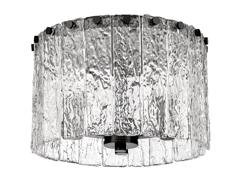 Glacier 3 Light 12.5" Flush Mount in Matte Black