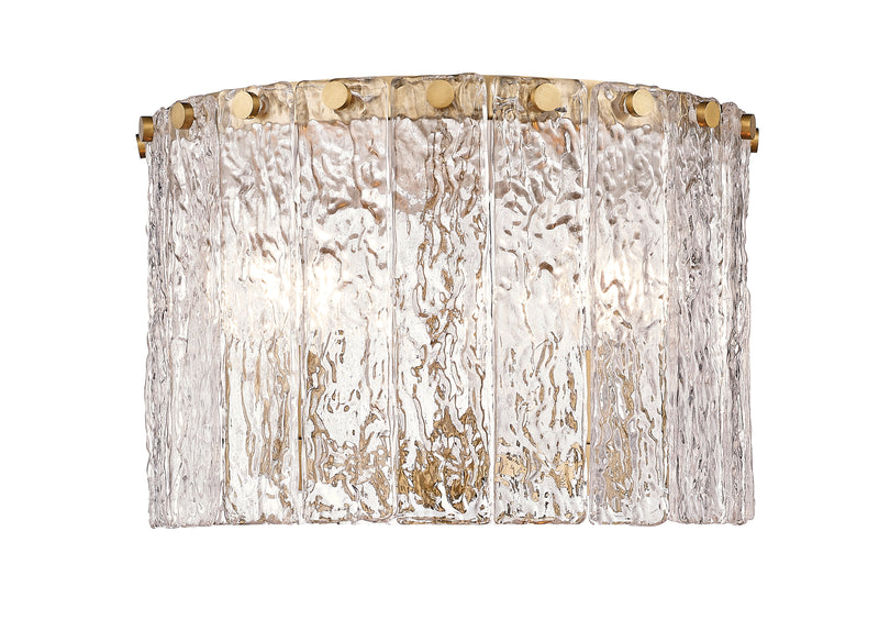 Glacier 3 Light 12.5" Flush Mount in Modern Gold