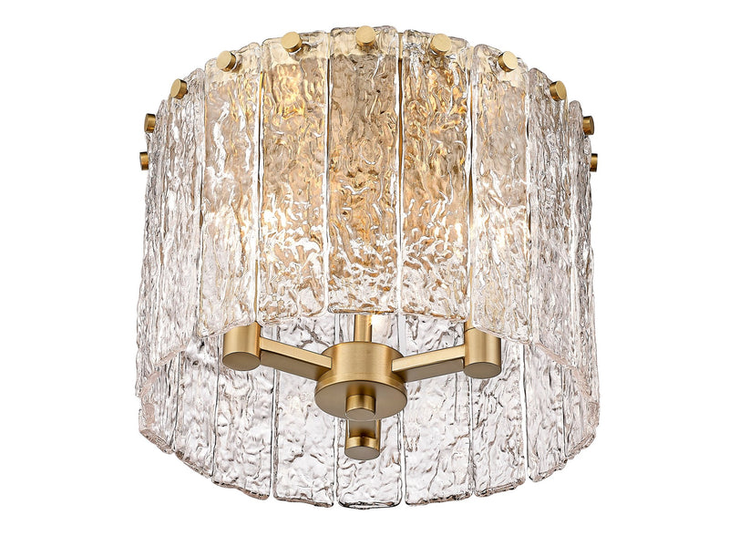 Glacier 3 Light 12.5" Flush Mount in Modern Gold