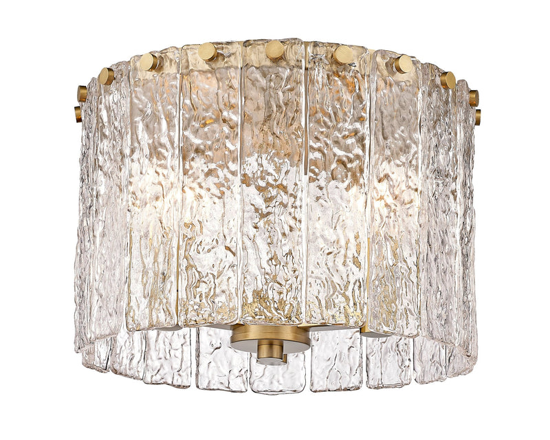 Glacier 3 Light 12.5" Flush Mount in Modern Gold