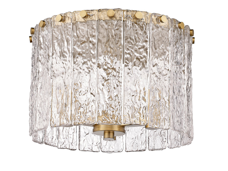 Glacier 3 Light 12.5" Flush Mount in Modern Gold