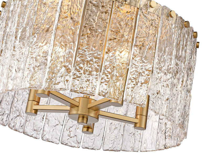 Glacier 5 Light 16.75" Flush Mount in Modern Gold
