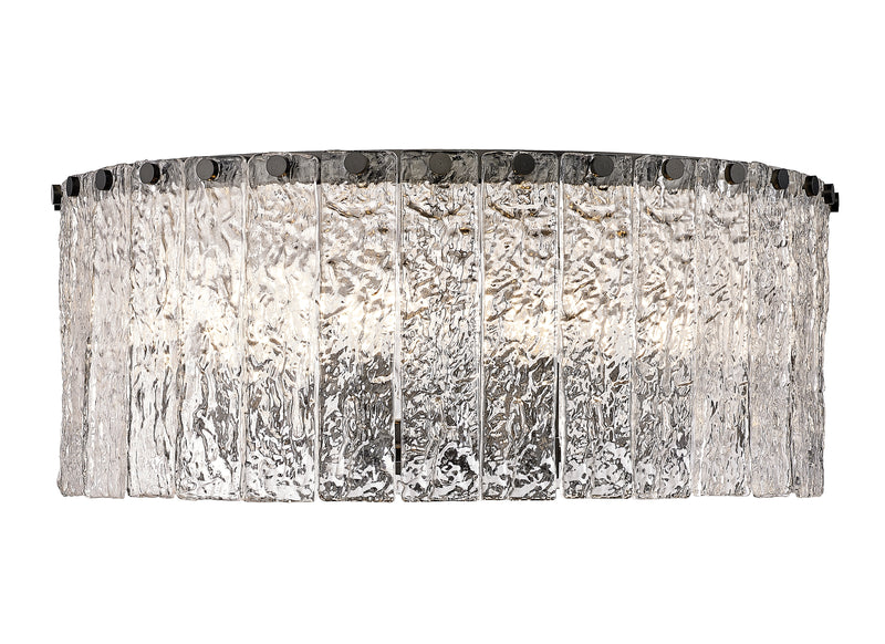 Glacier 8 Light 20.75" Flush Mount in Matte Black