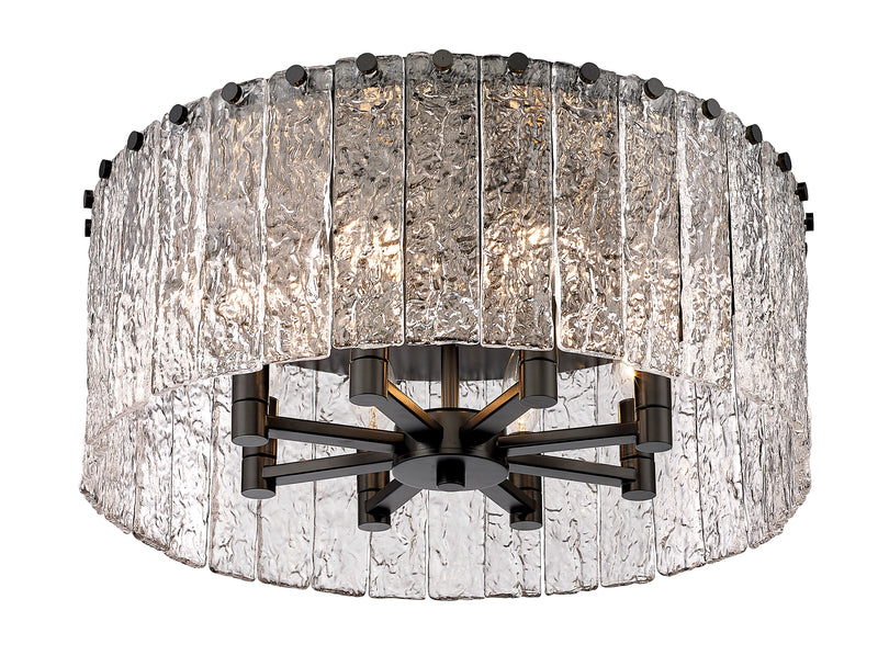 Glacier 8 Light 20.75" Flush Mount in Matte Black