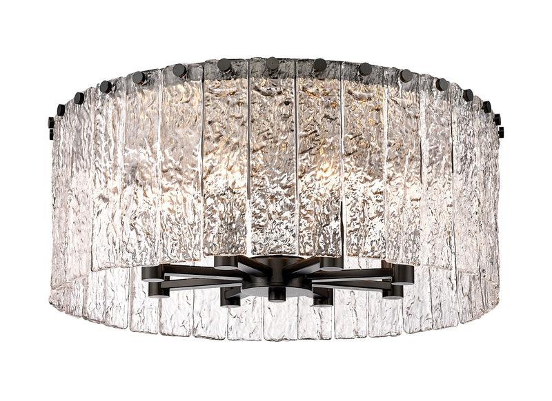 Glacier 8 Light 20.75" Flush Mount in Matte Black