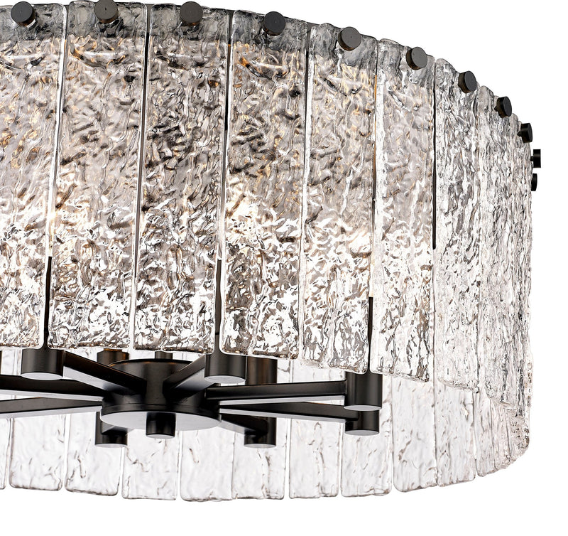 Glacier 8 Light 20.75" Flush Mount in Matte Black