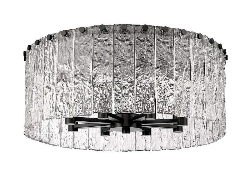 Glacier 8 Light 20.75" Flush Mount in Matte Black