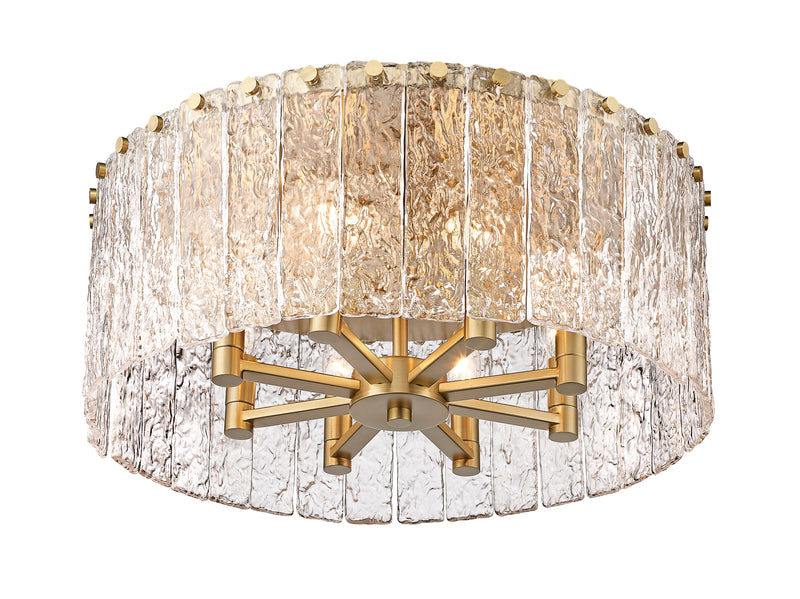 Glacier 8 Light 20.75" Flush Mount in Modern Gold