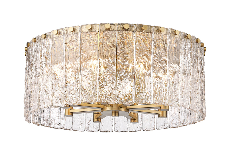 Glacier 8 Light 20.75" Flush Mount in Modern Gold