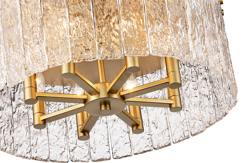 Glacier 8 Light 20.75" Flush Mount in Modern Gold