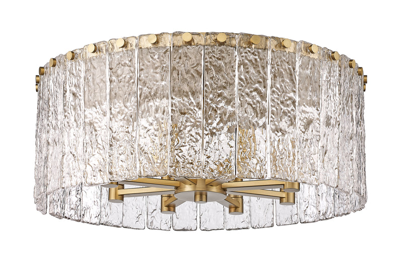 Glacier 8 Light 20.75" Flush Mount in Modern Gold