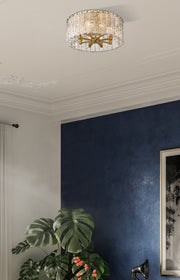 Glacier 8 Light 20.75" Flush Mount in Modern Gold in a room setting
