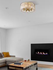 Glacier 8 Light 20.75" Flush Mount in Modern Gold in a room setting