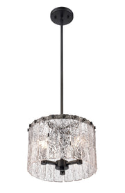 Glacier 3 Light 12.5" Pendant in Matte Black