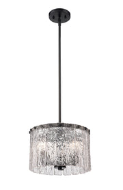Glacier 3 Light 12.5" Pendant in Matte Black
