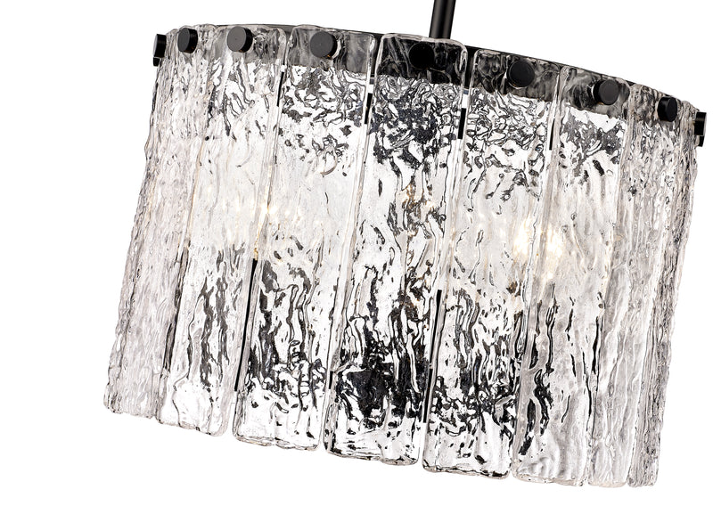 Glacier 3 Light 12.5" Pendant in Matte Black