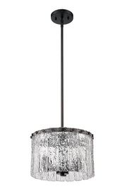 Glacier 3 Light 12.5" Pendant in Matte Black