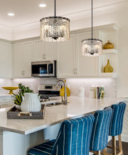 Glacier 3 Light 12.5" Pendant in Matte Black in a room setting