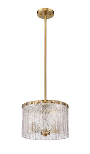 Glacier 3 Light 12.5" Pendant in Modern Gold