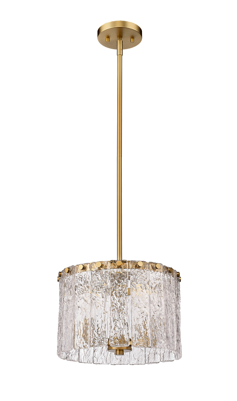 Glacier 3 Light 12.5" Pendant in Modern Gold