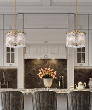 Glacier 3 Light 12.5" Pendant in Modern Gold in a room setting