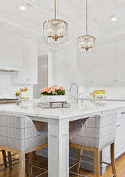Glacier 3 Light 12.5" Pendant in Modern Gold in a room setting