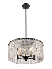 Glacier 5 Light 19" Pendant in Matte Black